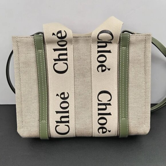 Chloe Woody Mini Canvas & Leather Tote - Picture 2 of 8